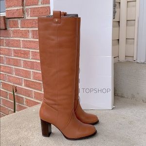 TOPSHOP Captive leather tan boots